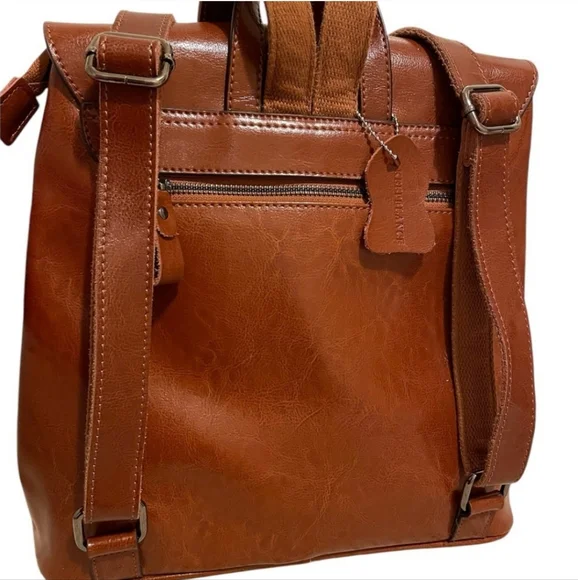 Keepblance Brown Leather Backpack - Picture 3 of 9